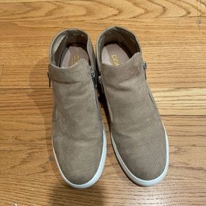 Taupe sneaker wedges